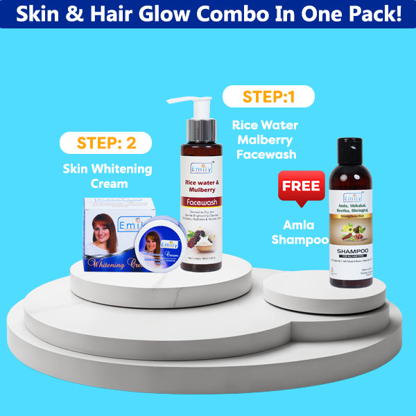 Skin Whitening Cream | Rice Water Facewash | Amla Shampoo Free